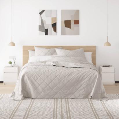 Noptiere, 2 buc., alb, 40x31x50 cm, lemn masiv de pin GartenMobel Dekor