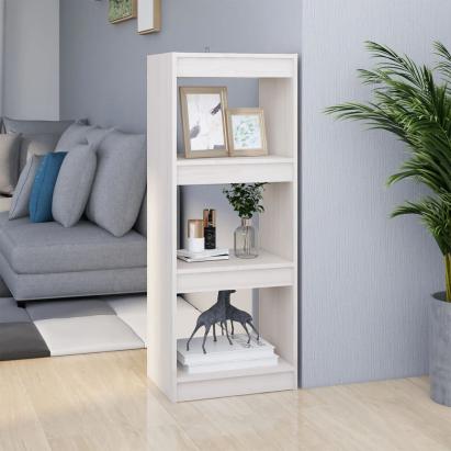 Bibliotecă/Separator cameră, alb, 40x30x103,5cm, lemn masiv pin GartenMobel Dekor