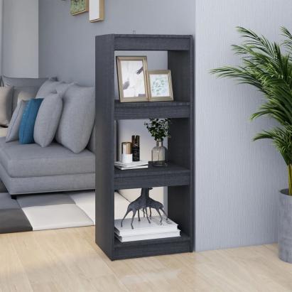 Bibliotecă/Separator cameră gri 40x30x103,5 cm lemn masiv pin GartenMobel Dekor