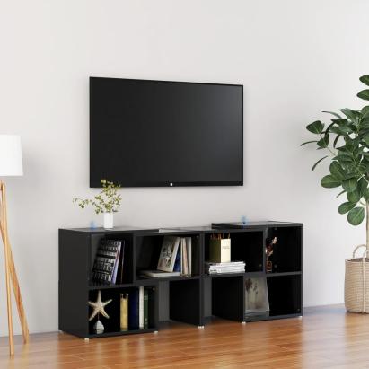 Comodă TV, negru extralucios, 104x30x52 cm, PAL GartenMobel Dekor