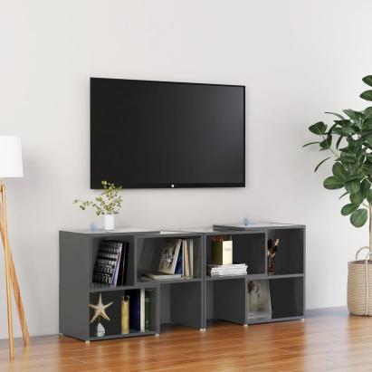 Comodă TV, gri extralucios, 104x30x52 cm, PAL GartenMobel Dekor
