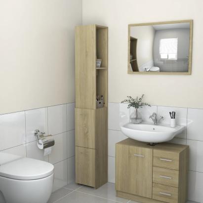 Dulap de baie, stejar sonoma, 25x26,5x170 cm, lemn prelucrat GartenMobel Dekor