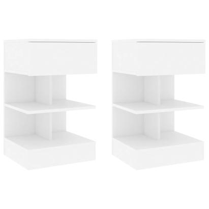 Noptiere, 2 buc., alb, 40x35x65 cm, PAL   GartenMobel Dekor