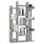 Bibliotecă, gri beton, 86x25,5x140 cm, PAL GartenMobel Dekor