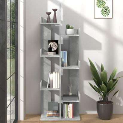 Bibliotecă, gri beton, 48x25,5x140 cm, PAL GartenMobel Dekor