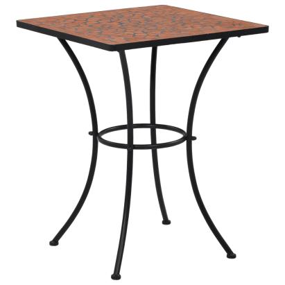 Masă de bistro mozaic, cărămiziu, 60 cm, ceramică GartenMobel Dekor