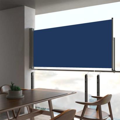 Copertină laterală retractabilă de terasă, albastru, 60x300 cm GartenMobel Dekor