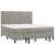 Pat box spring cu saltea, gri deschis, 160x200 cm, catifea GartenMobel Dekor