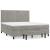 Pat box spring cu saltea, gri deschis, 160x200 cm, catifea GartenMobel Dekor