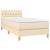 Pat box spring cu saltea, crem, 100x200 cm, textil GartenMobel Dekor