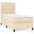 Pat box spring cu saltea, crem, 90x190 cm, textil GartenMobel Dekor