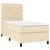 Pat box spring cu saltea, crem, 90x190 cm, textil GartenMobel Dekor