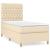 Pat box spring cu saltea, crem, 90x200 cm, textil GartenMobel Dekor