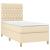 Pat box spring cu saltea, crem, 90x200 cm, textil GartenMobel Dekor