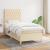 Pat box spring cu saltea, crem, 90x200 cm, textil GartenMobel Dekor