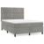 Pat box spring cu saltea, gri deschis, 140x190 cm, catifea GartenMobel Dekor