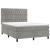 Pat box spring cu saltea, gri deschis, 140x190 cm, catifea GartenMobel Dekor