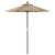 Umbrelă de soare de grădină stâlp din lemn gri taupe 196x231 cm GartenMobel Dekor