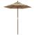 Umbrelă de soare de grădină stâlp din lemn gri taupe 196x231 cm GartenMobel Dekor
