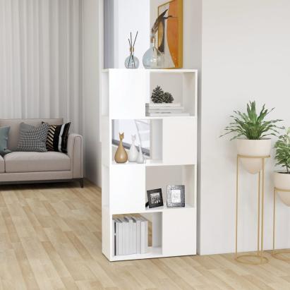 Bibliotecă/Separator cameră, alb, 60x24x124,5 cm, PAL   GartenMobel Dekor