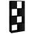 Bibliotecă/Separator cameră, negru extralucios, 60x24x124,5 cm GartenMobel Dekor