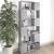 Bibliotecă/Separator cameră, gri beton, 80x24x186 cm, PAL   GartenMobel Dekor