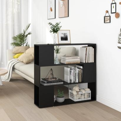 Bibliotecă/Separator cameră, negru, 100x24x94 cm GartenMobel Dekor