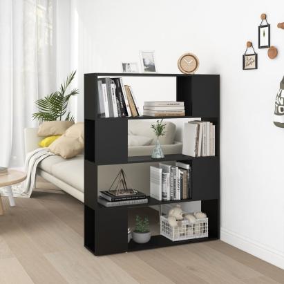 Bibliotecă/Separator cameră, negru, 100x24x124 cm GartenMobel Dekor