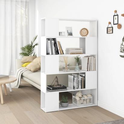 Bibliotecă/Separator cameră, alb, 100x24x155 cm, PAL   GartenMobel Dekor