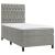 Pat box spring cu saltea, gri deschis, 90x190 cm, catifea GartenMobel Dekor