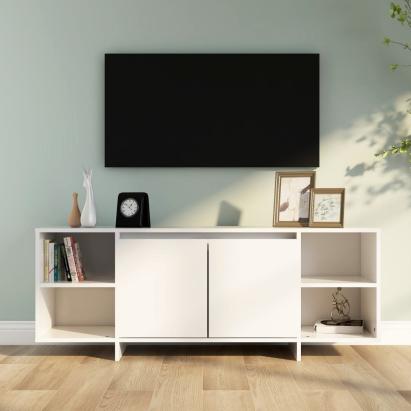 Comodă TV, alb, 130x35x50 cm, PAL GartenMobel Dekor
