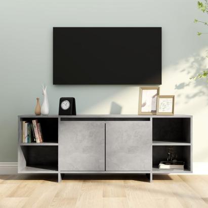 Comodă TV, gri beton, 130x35x50 cm, PAL   GartenMobel Dekor