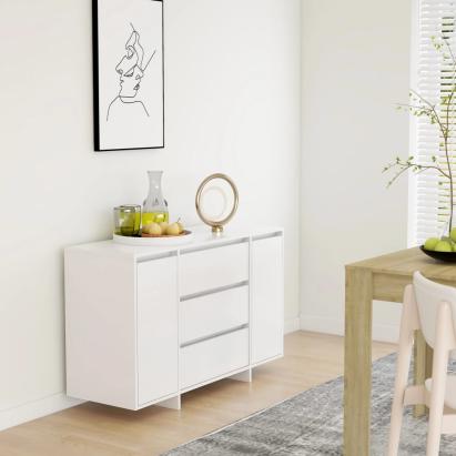 Servantă cu 3 sertare, alb, 120x41x75 cm, PAL GartenMobel Dekor