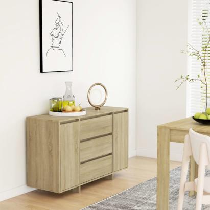 Servantă cu 3 sertare, stejar Sonoma, 120x41x75 cm, PAL GartenMobel Dekor