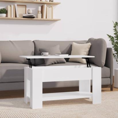 Măsuță de cafea, alb, 101x49x52 cm, lemn prelucrat GartenMobel Dekor