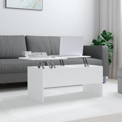 Măsuță de cafea, alb, 102x50,5x46,5 cm, lemn prelucrat GartenMobel Dekor