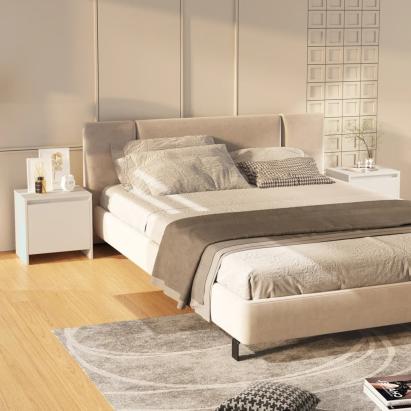 Noptiere, 2 buc., alb, 45x34x44,5 cm, PAL GartenMobel Dekor