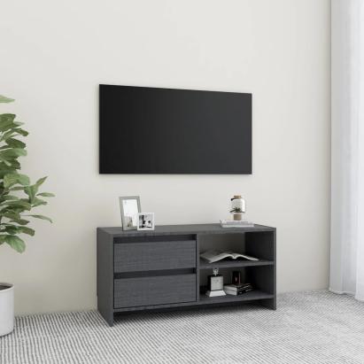Comodă TV, gri, 80x31x39 cm, lemn masiv de pin GartenMobel Dekor