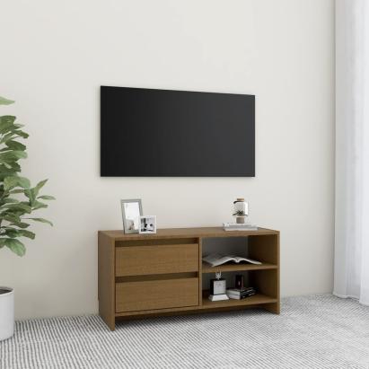 Comodă TV, maro miere, 80x31x39 cm, lemn masiv de pin GartenMobel Dekor