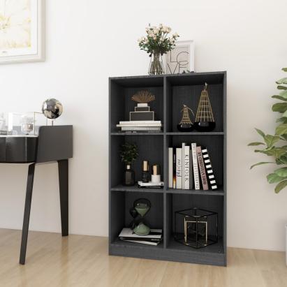 Bibliotecă, gri, 70x33x110 cm, lemn masiv de pin GartenMobel Dekor