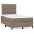 Pat box spring cu saltea, gri taupe, 120x200 cm, textil GartenMobel Dekor