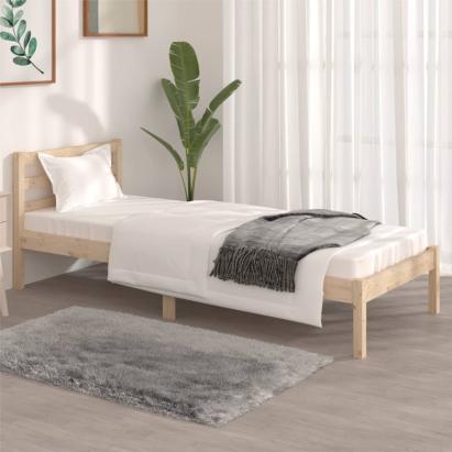 Cadru de pat mic single, 75x190 cm, lemn masiv de pin GartenMobel Dekor