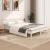 Cadru de pat mic dublu 4FT, alb, 120x190 cm, lemn masiv de pin GartenMobel Dekor