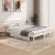 Cadru de pat dublu 4FT6, alb, 135x190 cm, lemn masiv de pin GartenMobel Dekor