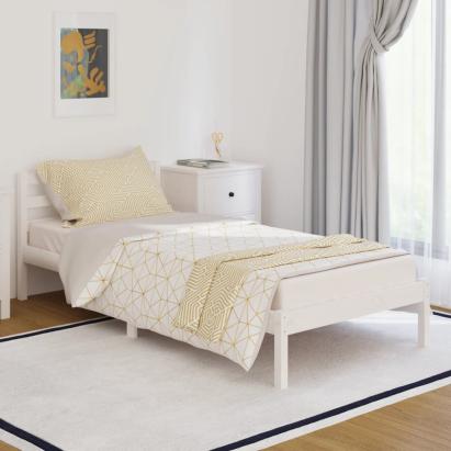 Cadru de pat, alb, 90x200 cm, lemn masiv de pin GartenMobel Dekor