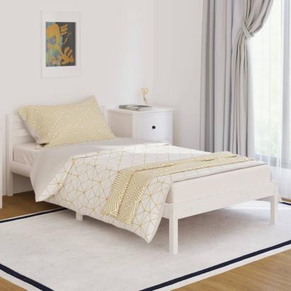 Cadru de pat, alb, 100x200 cm, lemn masiv de pin GartenMobel Dekor