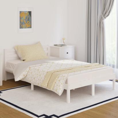 Cadru de pat, alb, 120x200 cm, lemn masiv de pin GartenMobel Dekor