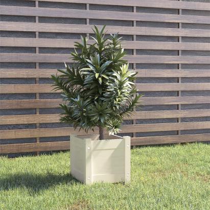 Jardinieră de grădină, alb, 31x31x31 cm, lemn masiv de pin GartenMobel Dekor