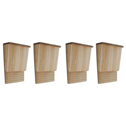 Căsuțe de lilieci, 4 buc., 22 x 12 x 34 cm, lemn