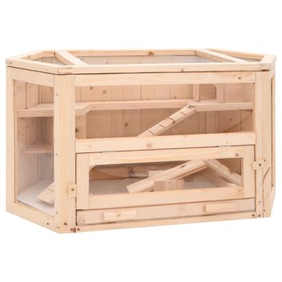 Cușcă pentru hamsteri, 80x40x43 cm, lemn masiv de brad GartenMobel Dekor